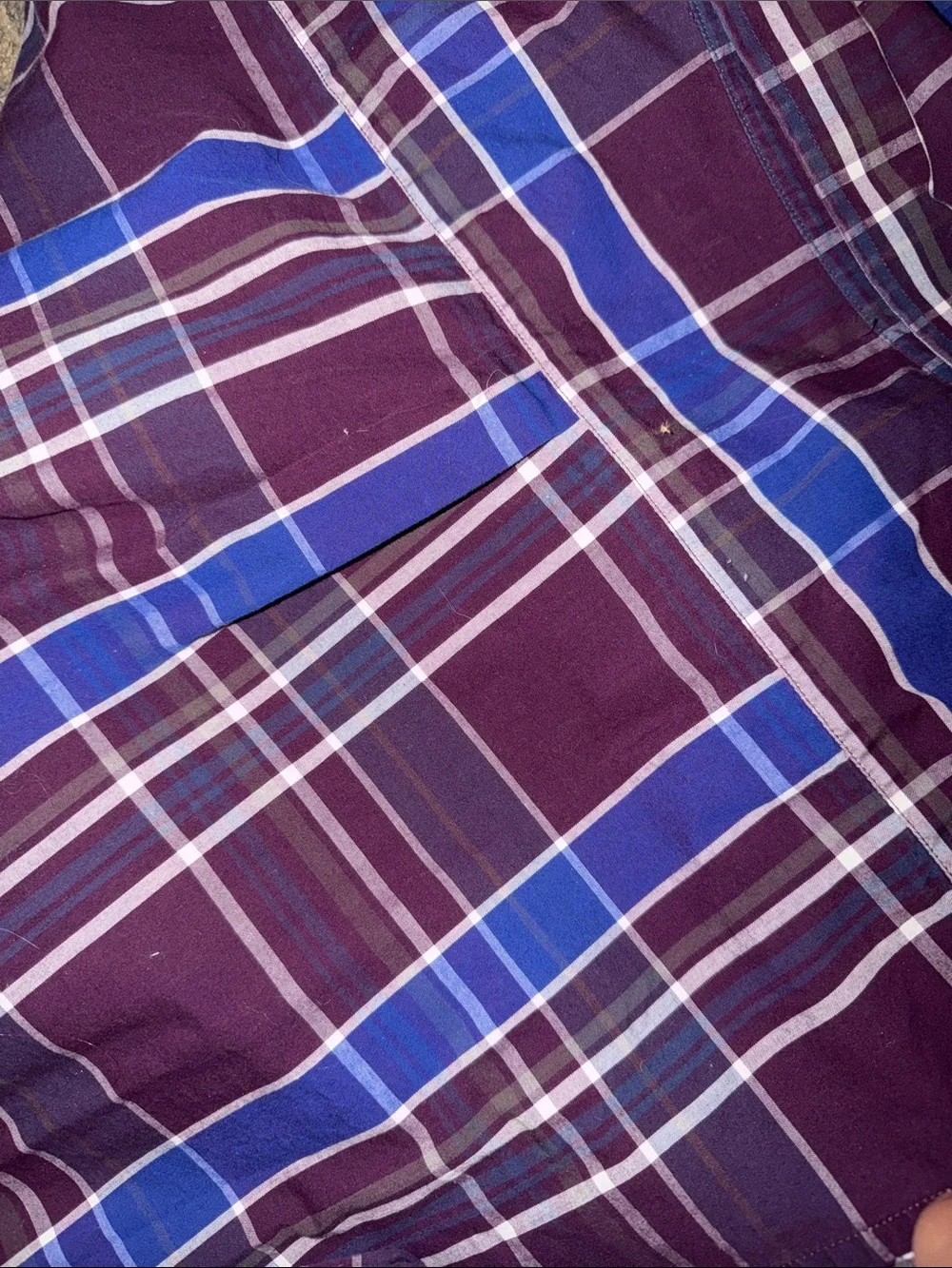 Banana Republic Purple and Blue Plaid Men's Button-Down Shirt